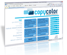 Copy Color | Kunden fik: Webdesign, XHTML og CSS design.