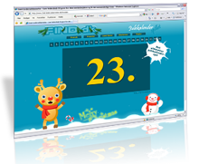 Find.dk Flash julekalender | Kunden fik: Flash hjemmeside, flash programmering, flash Actionscript, Dynamisk flash, Flash konkurrence.
